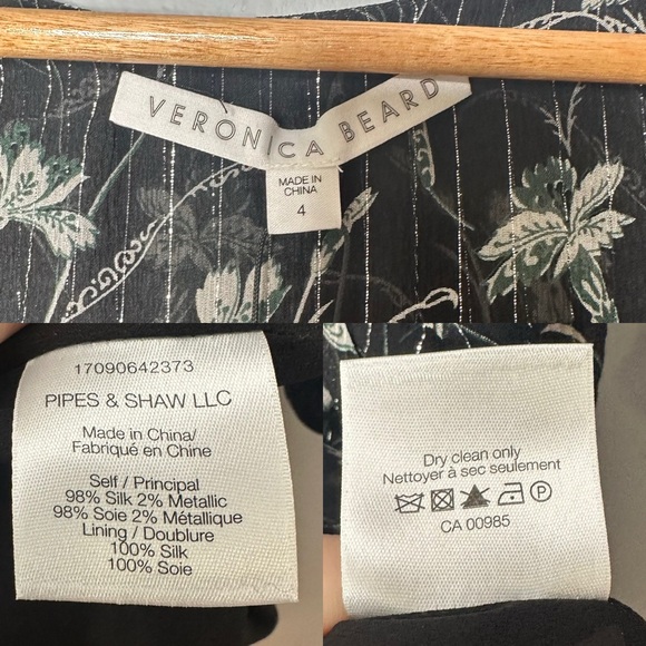 Veronica Beard Fitzgerald Side-Ruched Floral-Print Chiffon Mini Dress NEW Size 4 - Picture 12 of 14